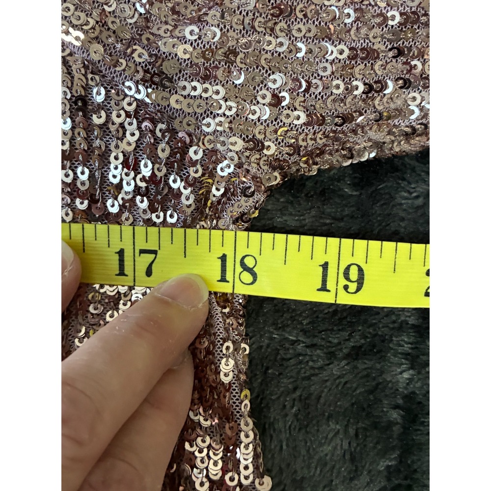 Cable & Gauge Rose Gold Sequin Long Sleeve Top Size‎ Small Party Sparkle - Picture 6 of 10